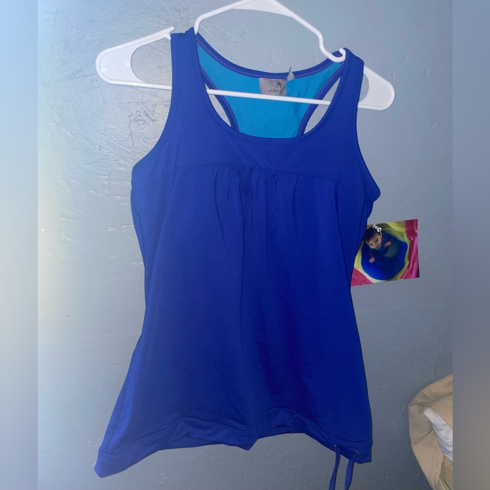 Athleta Tinker Tank Racerback Cobalt Blue Swim Suit Workout Top Medium